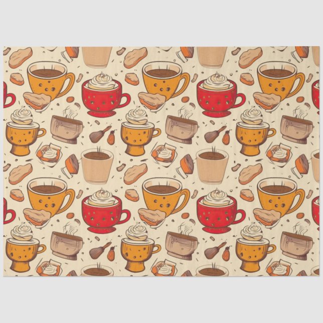 Affogato Coffee No. 2 ephemera Collage Muster Seidenpapier (Vorderseite)