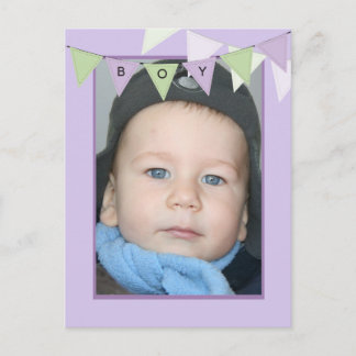 Affordable Bunting Boys Birthday Photo Party Einladungspostkarte
