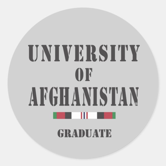 Afgahn Veterarn Graduiertensticker Runder Aufkleber (Vorderseite)