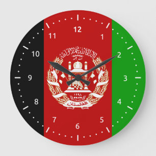 Afghan flag Wall Clocks Große Wanduhr