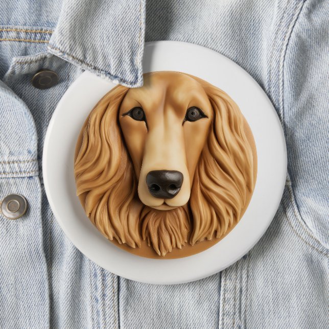 Afghan Hound 3D Inspiriert Button (Beispiel)
