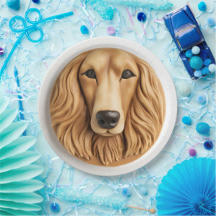 Afghan Hound 3D Inspiriert Pappteller