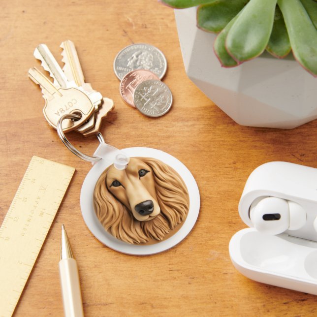 Afghan Hound 3D Inspiriert Schlüsselanhänger (Schreibtisch)