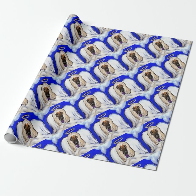 Afghan Hound Angel Geschenkpapier (Ungerollt)
