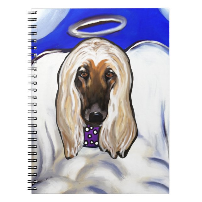 Afghan Hound Angel Notizblock (Vorderseite)