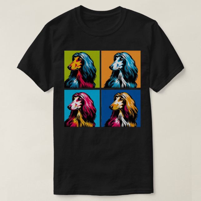 Afghan Hound Art Dog Liebhaber T-Shirt (Design vorne)