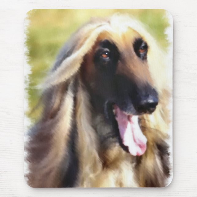 Afghan Hound Art Geschenke Mousepad (Vorne)