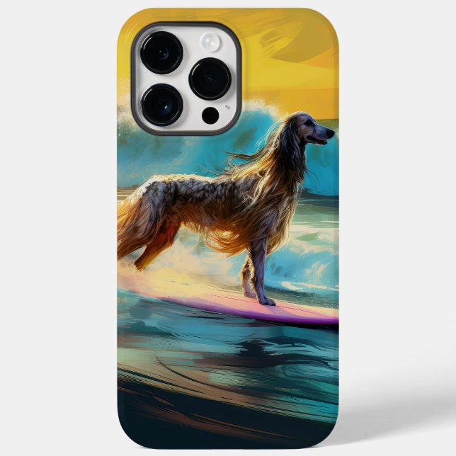 Afghan Hound Beach Surfmalerei Case-Mate iPhone 14 Pro Max Hülle (Rückseite)
