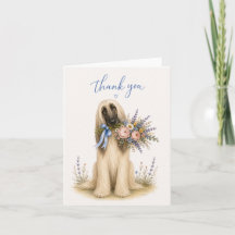 Afghan Hound Blumenstrauß Danke