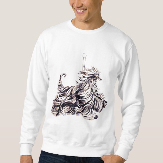 Afghan Hound Carousel Moving Sweatshirt (Vorderseite)