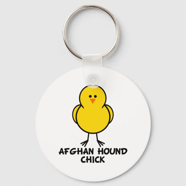 Afghan Hound Chick Schlüsselanhänger (Vorderseite)