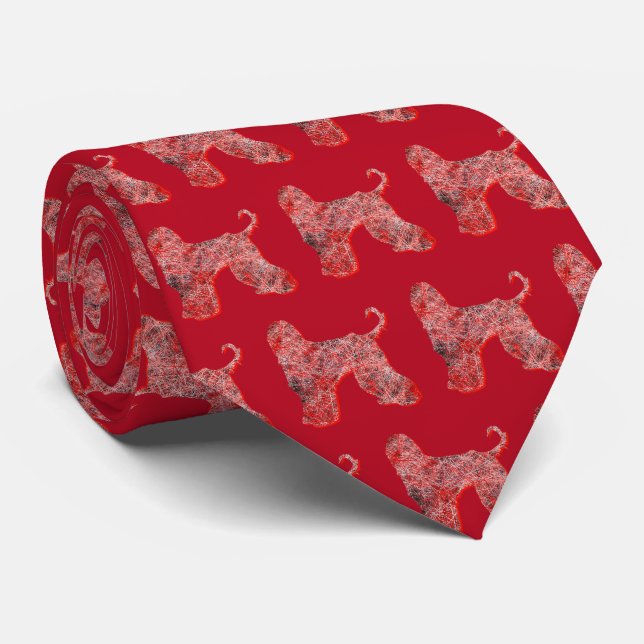 Afghan Hound Christmas Hund Silhouette Red Neck Krawatte (Gerollt)