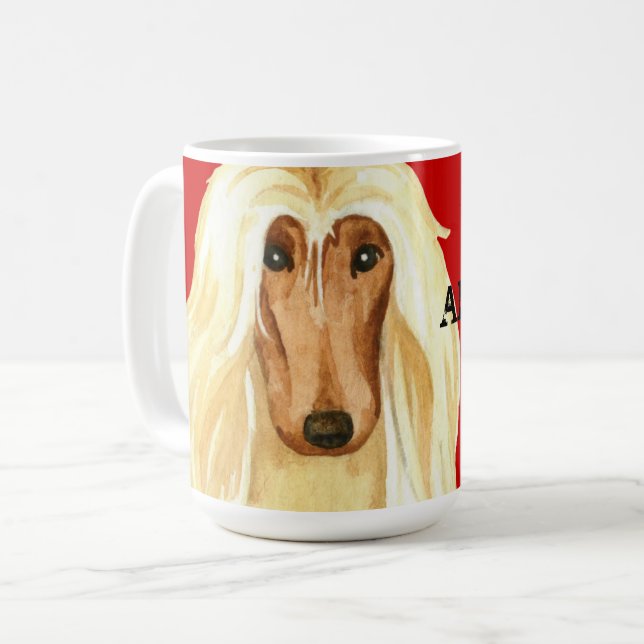 Afghan Hound Color Block Kaffeetasse (Vorderseite Links)
