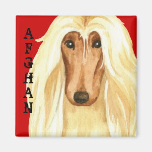 Afghan Hound Color Block Magnet