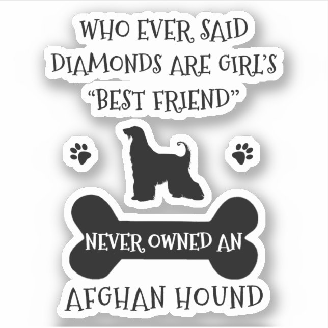 Afghan Hound Dog Best Friend Vinyl Aufkleber (Vorderseite)