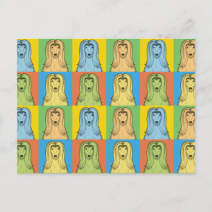 Afghan Hound Dog Cartoon Pop-Art Postkarte