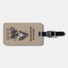 Afghan Hound Dog, muscular, tattooed, bodybuilder  Gepäckanhänger