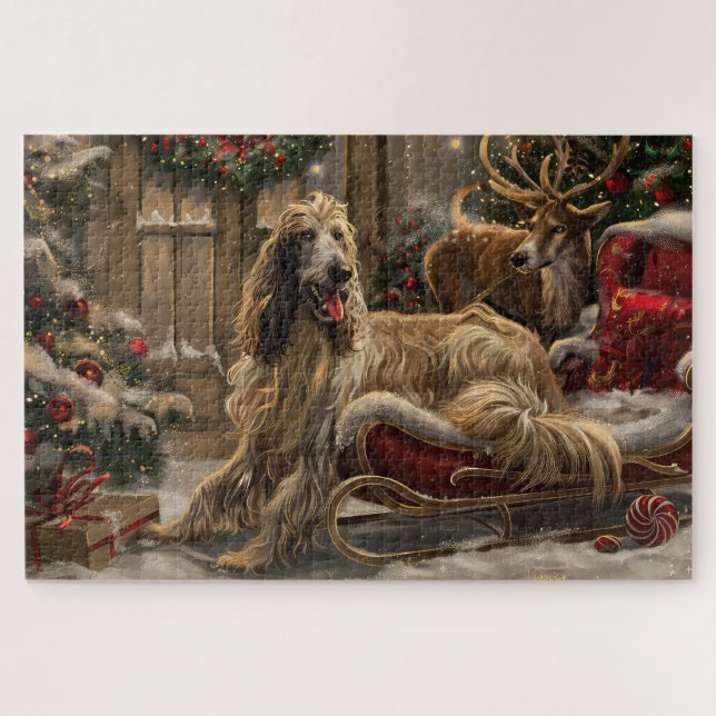 Afghan Hound Dog Weihnachtsfest (Horizontal)