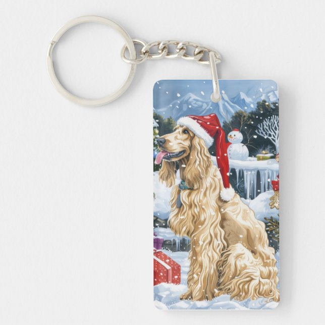 Afghan Hound Dog Winter Wonderland Noël Joie (Devant)