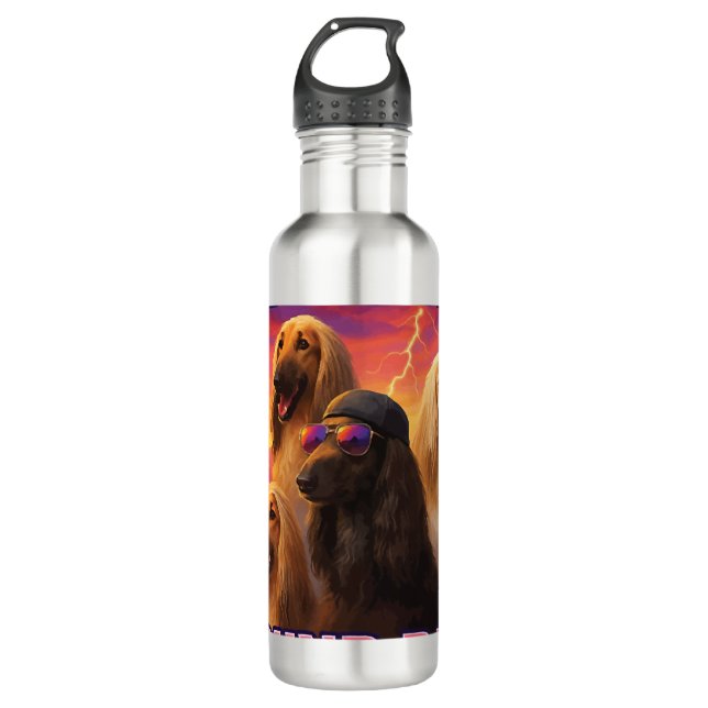 Afghan Hound Edelstahlflasche (Vorderseite)