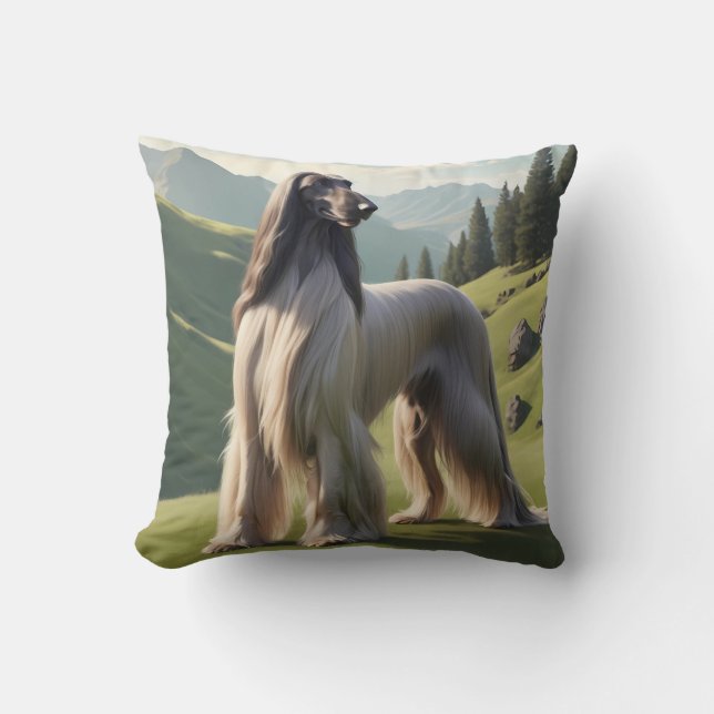 Afghan Hound Elegant Breed Throw Kissen (Vorderseite)