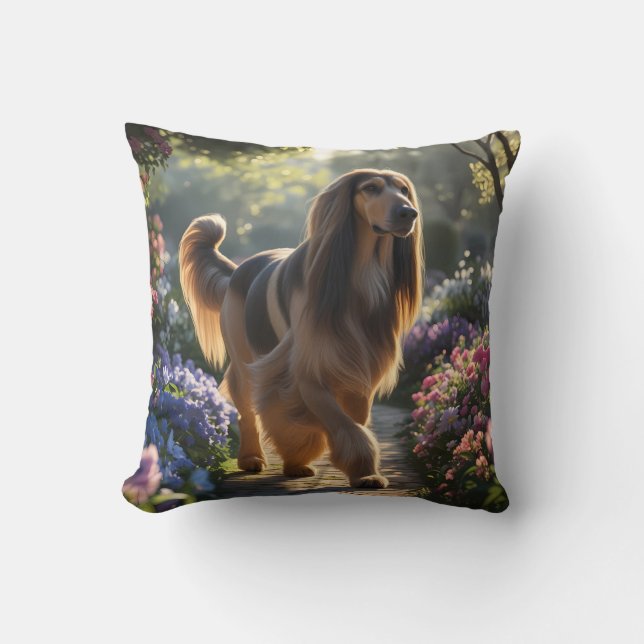 Afghan Hound Elegant Breed Throw Kissen (Vorderseite)