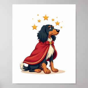 Afghan Hound Eleganter Weihnachten Hund Poster