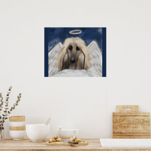 Afghan Hound Engel Poster