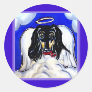 Afghan Hound Engel Runder Aufkleber