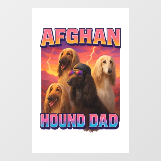 Afghan Hound Fensteraufkleber (Blatt)