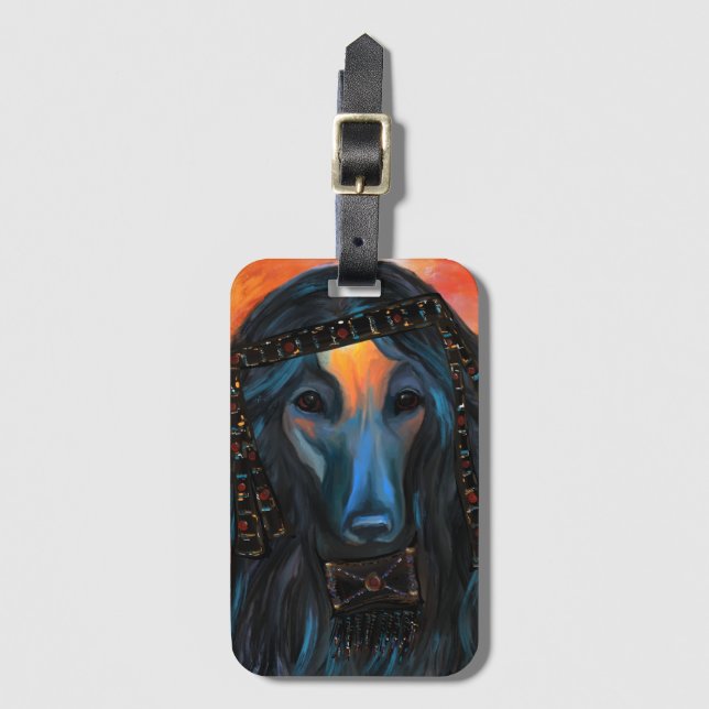 Afghan Hound Gepäckanhänger (Vorderseite Vertikal)