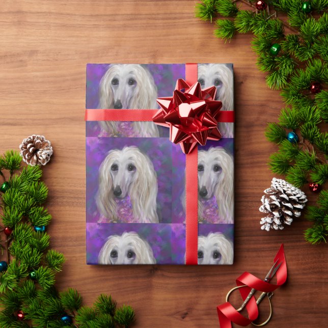 AFGHAN HOUND GESCHENKPAPIER (Feiertagsgeschenk)