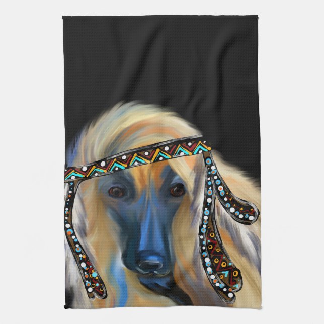 Afghan Hound Geschirrtuch (Vertikal)