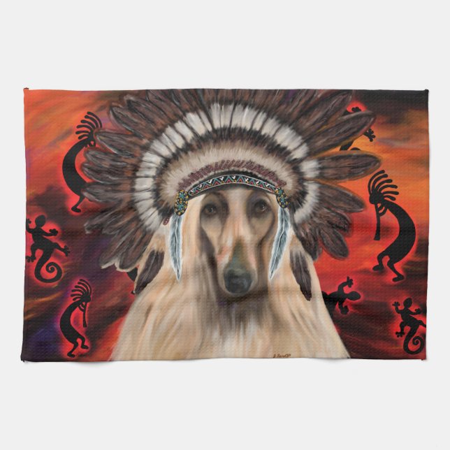 Afghan Hound Geschirrtuch (Horizontal)