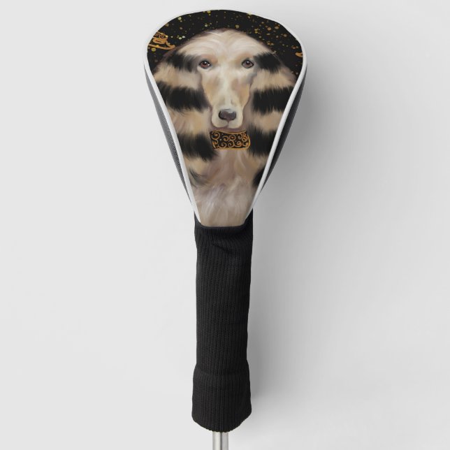 AFGHAN HOUND GOLD  GOLF HEADCOVER (Vorderseite)