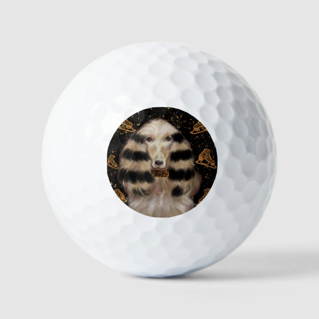 AFGHAN HOUND GOLD  GOLFBALL (Vorderseite)