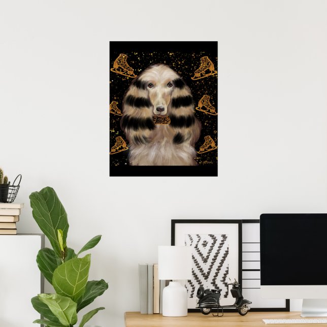 AFGHAN HOUND GOLD  POSTER (Heimbüro)