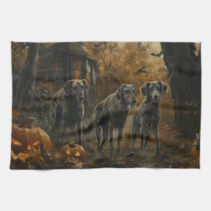 Afghan Hound Halloween Nacht Hunde Freude Geschirrtuch
