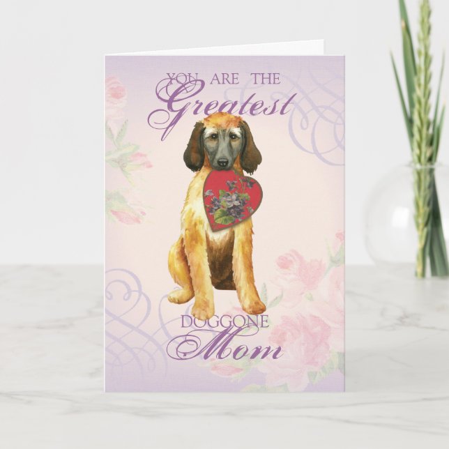 Afghan Hound Heart Grandma Karte (Vorderseite)
