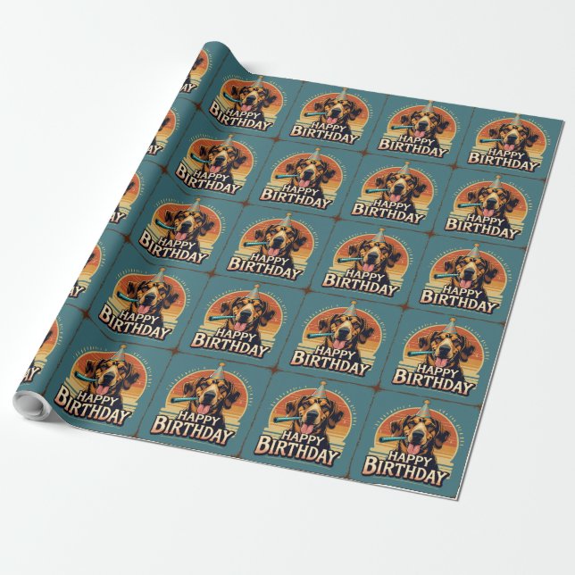 Afghan Hound Hund farbenfroh Geschenkpapier (Ungerollt)