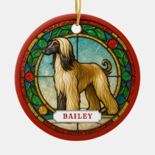 Afghan Hound Hund Keramik-Kreis-Ornament Keramik Ornament