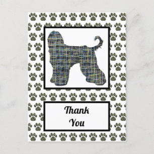Afghan Hound Hund Silhouette Danke Postkarte