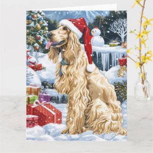 Afghan Hound Hund Winter Wonderland Weihnachtsfreu Karte