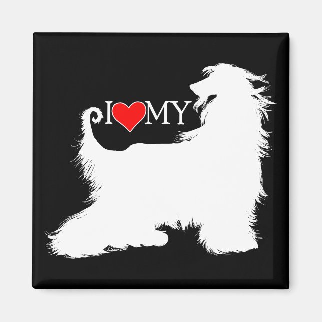 Afghan Hound I Liebe (Herz) Magnet (Vorne)