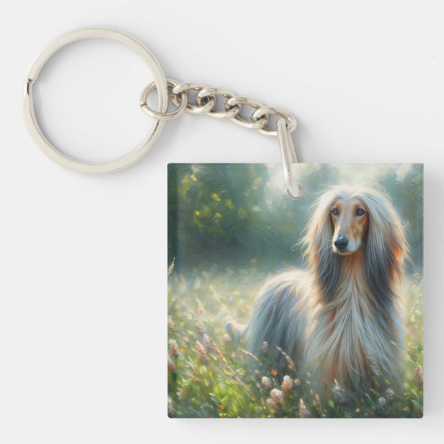 Afghan Hound In Floral Meadow Art (Devant)
