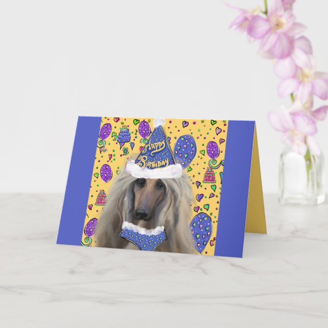 AFGHAN HOUND KARTE (Orchidee)