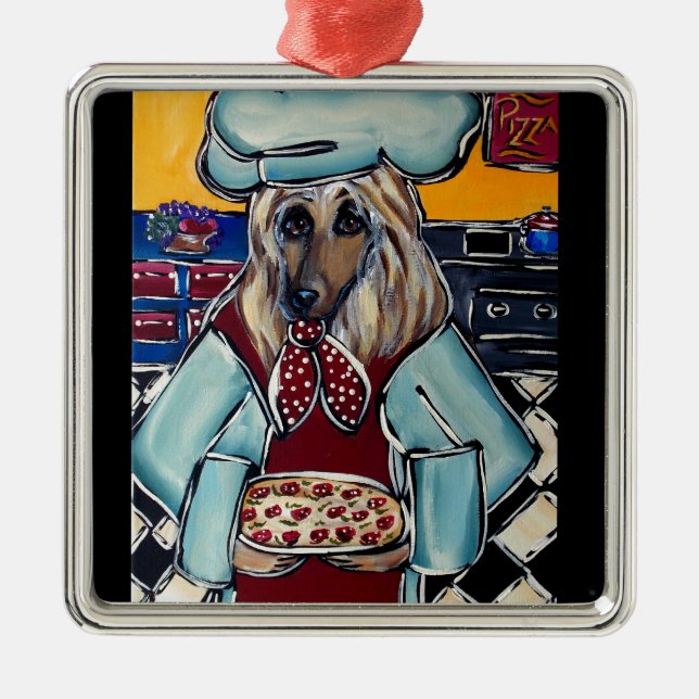 AFGHAN HOUND KOCH SILBERNES ORNAMENT (Vorne)
