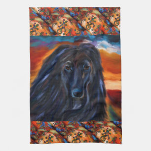Afghan Hound Kokopelli Kunstmalerei      Geschirrtuch