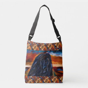 Afghan Hound Kokopelli Kunstmalerei Tragetaschen Mit Langen Trägern