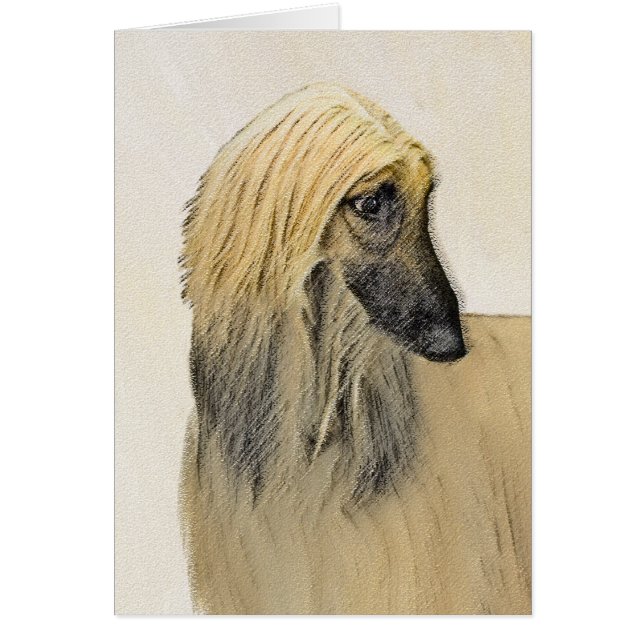 Afghan Hound Malerei - Niedliche Original Dog Art (Vorne)